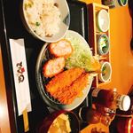 とんかつ とんQ - アジフライとエビカツ定食