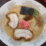 ラーメン楽’ - 辛子高菜と紅生姜投入 2018.6