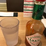 ローマ軒 - 卓上のタバスコ大