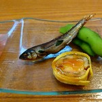 日の出 - 稚鮎と枝豆・卵巻き