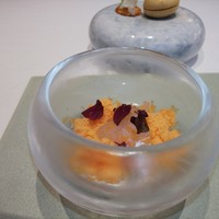 なかがわ - スイカとフルーツトマトのグラニテ、マグロのカルパッチョ