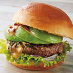 Avocado seaweed wasabi burger