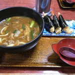 味万 - カレーうどんと天むす３つ