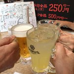 Kitarouzushi - シークァーサーのサワーも生ビールも¥500