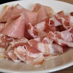 ガストロノミア冨屋 - 生ハム２種（パンチェッタ・コッパ）とモルタレッダ