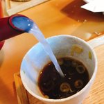 蕎麦切り わたなべ - 花粉たっぷりの蕎麦湯