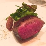 レストラン・モリエール - 合鴨の炭火ロースト 牛蒡のソース 山椒の掛かったレバーペースト添え