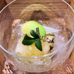 銀座 しのはら - 北海道の雲丹、長芋かん、伊勢海老、一寸豆