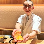 銀座 しのはら - フォアグラとマンゴーの最中