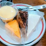 Sutaminatarou - 七皿目、デザート、夏みかんケーキ、チョコケーキ、レアチーズケーキ、プリン
