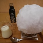 埜庵 - 大阪丸福珈琲店さん　珈琲蜜と水ようかん　埜餡の練乳を添えて1300円*2018.06