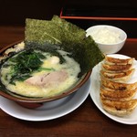 ラーメン神山 - H.30.4.30.昼 濃厚とんこつ塩らーめん 680円税込・終日セットメニューＣ(餃子一人前・ご飯) +300円税込