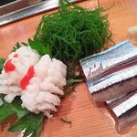 三扇 - 鱧＆秋刀魚刺し