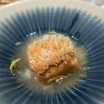 ete - クジとズワイ蟹、ホワイトアスパラソース