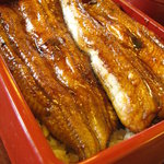 うなぎ亭 友栄 - 中を開けると、ぎっしり鰻が一匹