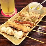 Yakitori No Oogiya - 国産どりむね串五種盛合せ‼️