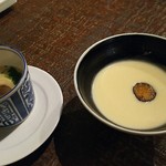 Hasama house - 一の御料理(和ランチ) 茶碗蒸し
                        ニの御料理(洋ランチ) さつまいものポタージュ