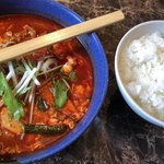 朝鮮飯店 伊勢崎東店 - カルビラーメン（激辛）640円+ライス 280円