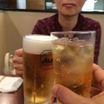 紅梅園 - H.30.5.1.昼 ひげのハイボール 400円 vs アサヒスーパードライ生ビール(中) 500円 de 乾杯♪