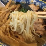 自家製麺 カミカゼ - 塩焦がしネギラーメン 麺リフト（自家製麺カミカゼ） 2018.6