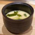 赤坂 すし 秀 - ミニ丼+握り5貫 1080円 の茶碗蒸し