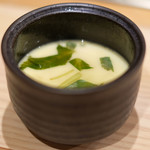 赤坂 すし 秀 - ミニ丼+握り5貫 1080円 の茶碗蒸し