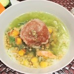 天麩羅 巽 - 梅干しの天ぷらを載せた天茶