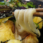 うどん工房悠々 - 活け鱧と夏野菜天の梅おろしぶっかけ