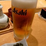 うまい鮨勘 - 生ビール(スーパードライ)580円