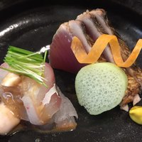 御料理 ひさまつ - 藁かつお こちの漬け肝添え