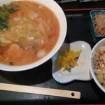 楓家 - レディースセット(味噌ラーメン)　820円