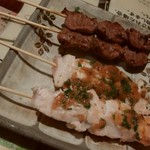 伊酒や 春木屋 - 鶏ﾊﾂ＆ｻｻﾐ梅しそ