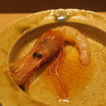 虎白 - お造りの弍：牡丹海老 紹興酒漬け