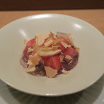 虎白 - 甘味：西瓜 小豆のすり流し 新生姜のゼリー 焼最中