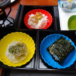 松楽 - ヒラメ重 三段重中身