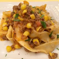 リストランテ ラ チャウ - 牛肉のラグーとトウモロコシのタリアテッレ（ハーフサイズ）