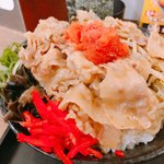 伝説のすた丼屋 - ♦︎博多とんこつMTKすた丼 肉飯増し 1,240円(税込み)
確かに手応えのある量です。しかし大食いの人は替飯も頼むべし。