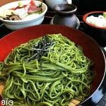 駿河路 - ミニ丼そばセット ( 1180円 ) 茶そば＋100円