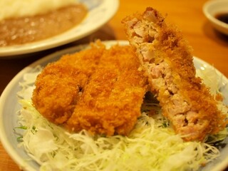 かつ好 - まずはメンチカツをとんかつソースで