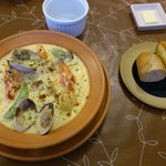 ポトフ - 海の幸グラタンのセット（２０１１年７月）。