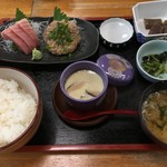 鮨芳 - (料理)マグロ刺身＆アジなめろう定食