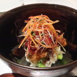 グランド ダイア - 鱧と桜海老の天ぷらにからすみとあさりのだしで炊いたご飯