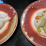 回し寿司 活 活美登利 グランデュオ蒲田店 - 炙りエンガワ 塩レモンとみそ