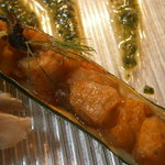 ヒカリヤ ニシ - 23年7月　野菜ファルス　ズッキーニと海老のラタトューユ　ジェノバソース　アップ