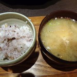 五穀米とあら汁