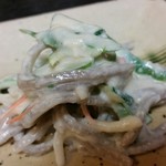 純手打ち十割そば 蕎澤 - 蕎麦のごまみ和え。