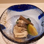 Muromachi Mitaniya - 煮浸し：芽キャベツ・御坊・小松菜・舞茸