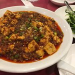 四川麻婆豆腐と豆苗炒め。絶品！