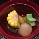 鮮魚 天ぷら 土鍋飯 日本酒 ほっこり - 海老練り物のお吸い物
