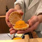 銀座 しのはら - フォアグラ最中マンゴー